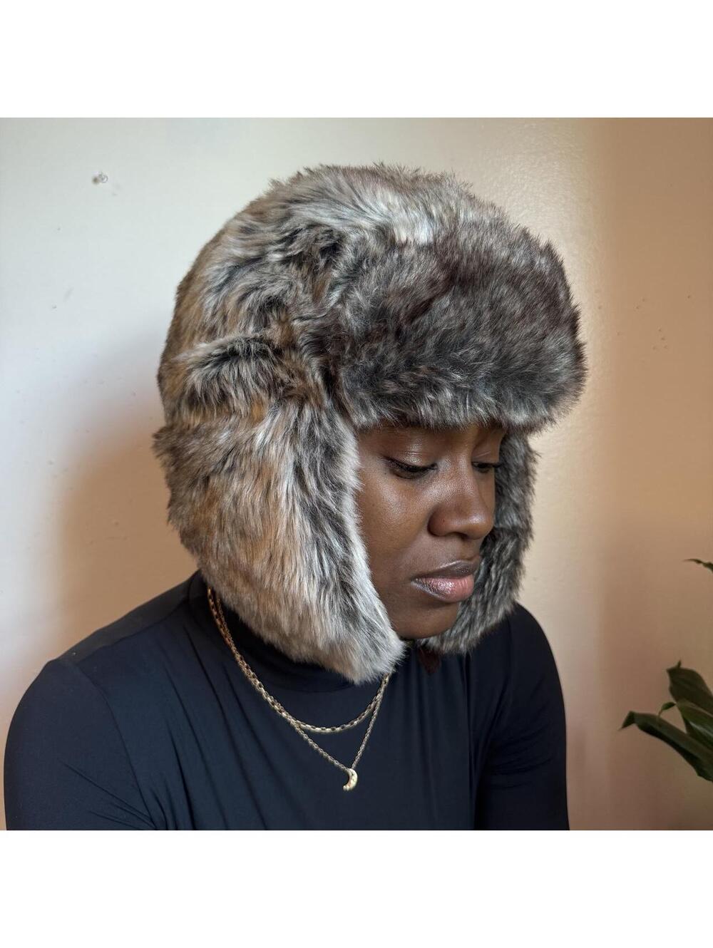 Faux Fur Trapper Hat Ushanka Aviator Russian Winter Cap